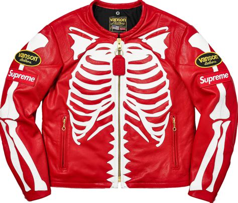 supreme red skeleton jacket replica